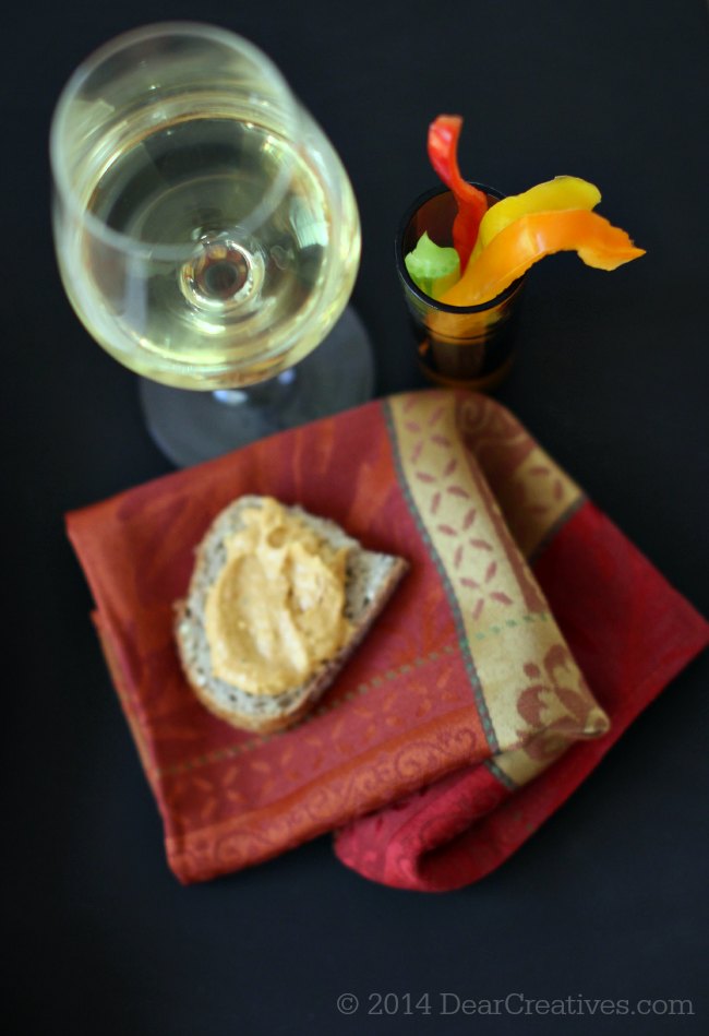 Wine glass _ napkin with appetizer_appetizers_
