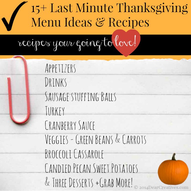 Last Minute Recipe Ideas for Thanksgiving Meal Planning