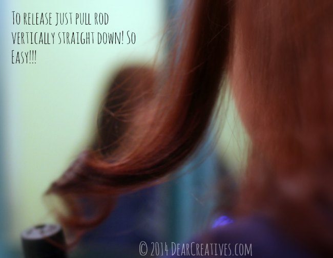 Releasing the rod from with the Kiss InstaWave Automatic Curler _© 2014 DearCreatives.com