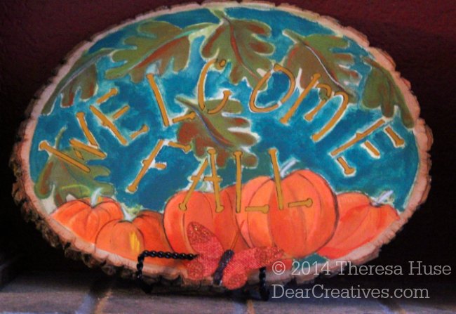 Home Decor DIY Project: Fall Acrylic Painted Wood Slices