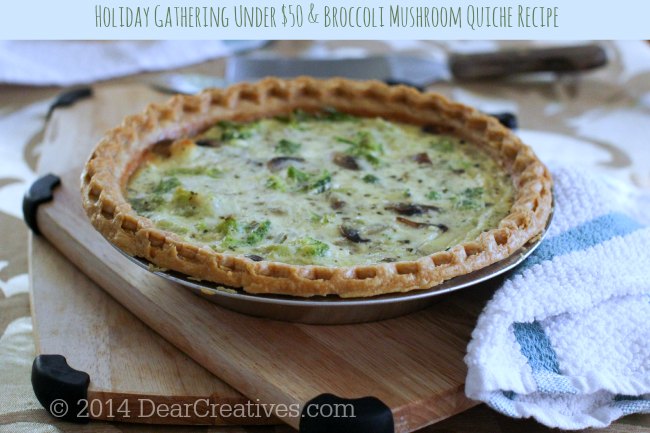 Broccoli Mushroom Quiche on cutting board _1_9 2014 DearCreatives.com