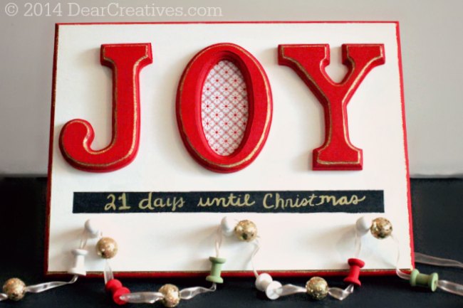 Christmas #ChalkyFinish Paint Project: Joy Holiday Christmas Countdown Sign #DIY