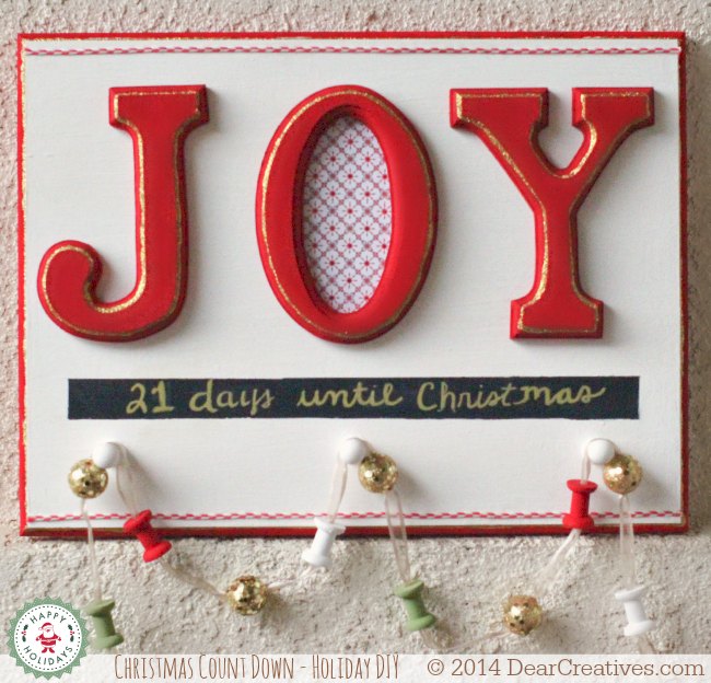 Holiday Count Down To Christmas Sign_© 2014 DearCreatives.com