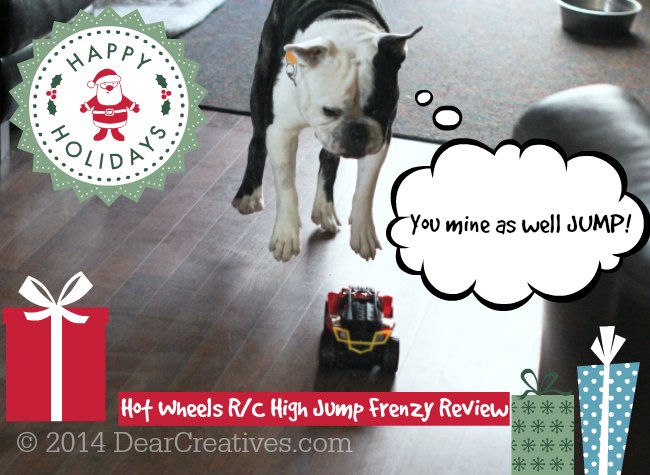 Hot Wheels RC High Jump Frenzy _Image with bull dog jumping _© 2014 DearCreatives.com