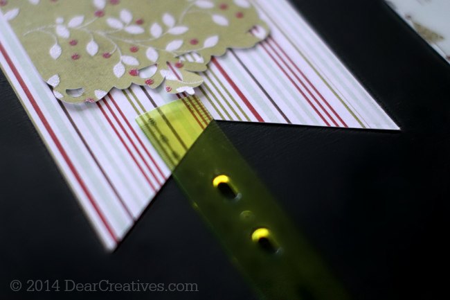 Ruler measuring where to mark placement for noel background on paper-craft_©2014 DearCreatives.com