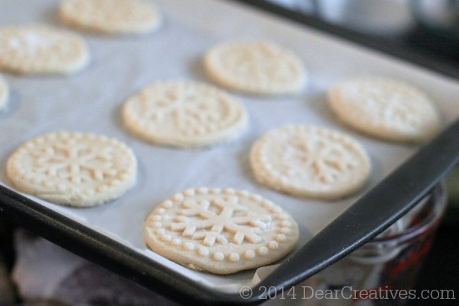 Shortbread Cookies ready to be baked on a cookie sheet_© 2014 Theresa Huse DearCreatives.com