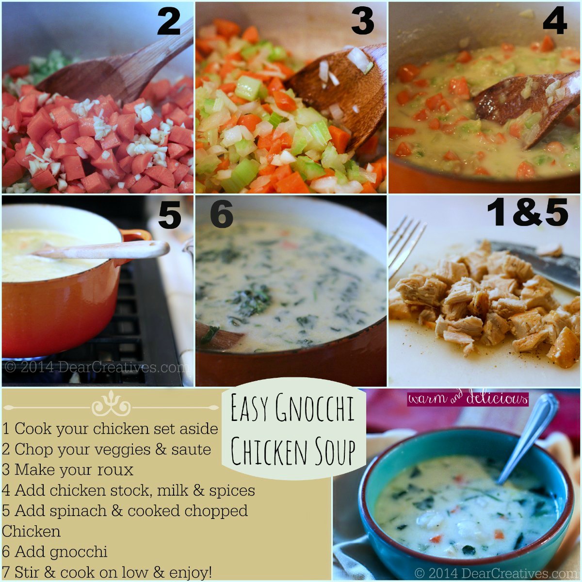 Steps by Step how to make Gnocchi Chicken Soup_2_© 2014 DearCreatives.com