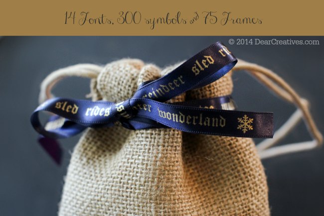 burlap bag tied with personalized message on ribbon_ Holiday Packaging_