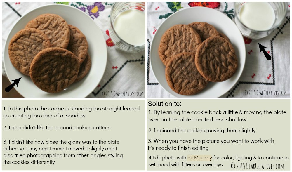 Photo editing steps_sample cookies and milk photographs_step by step how to_