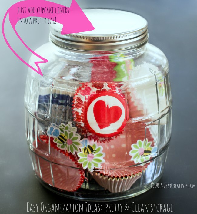 Storage jar with cupcake liners_© 2015 DearCreatives.com_Theresa Huse