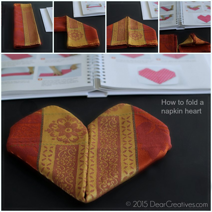 How to fold a napkin heart Top 100 step by step Napkin Folds