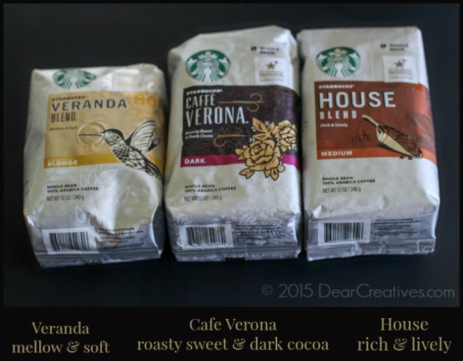Starbucks Coffee packages- Starbucks Coffee Veranda- Cafe Verona - House Blends in packages