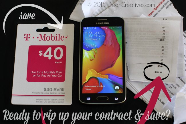 T-Mobile Simply Pre-Paid™_pay as you go refill card_ cell phone and cut up old cell phone contract