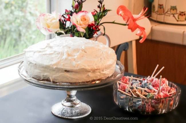 #TheMagicOfSpring | Cake next to candy with flowers © 2015 Theresa Huse