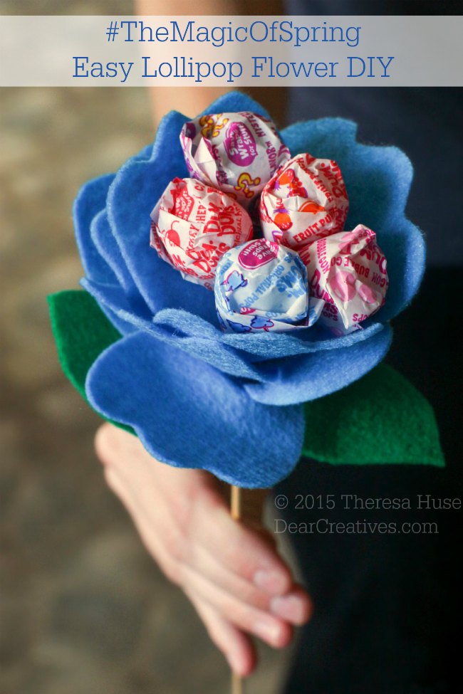 Easy Felt Flowers With Lollipops DIY