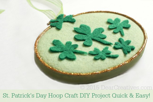 St.Patrick’s Day Felt Clovers Hoop Art