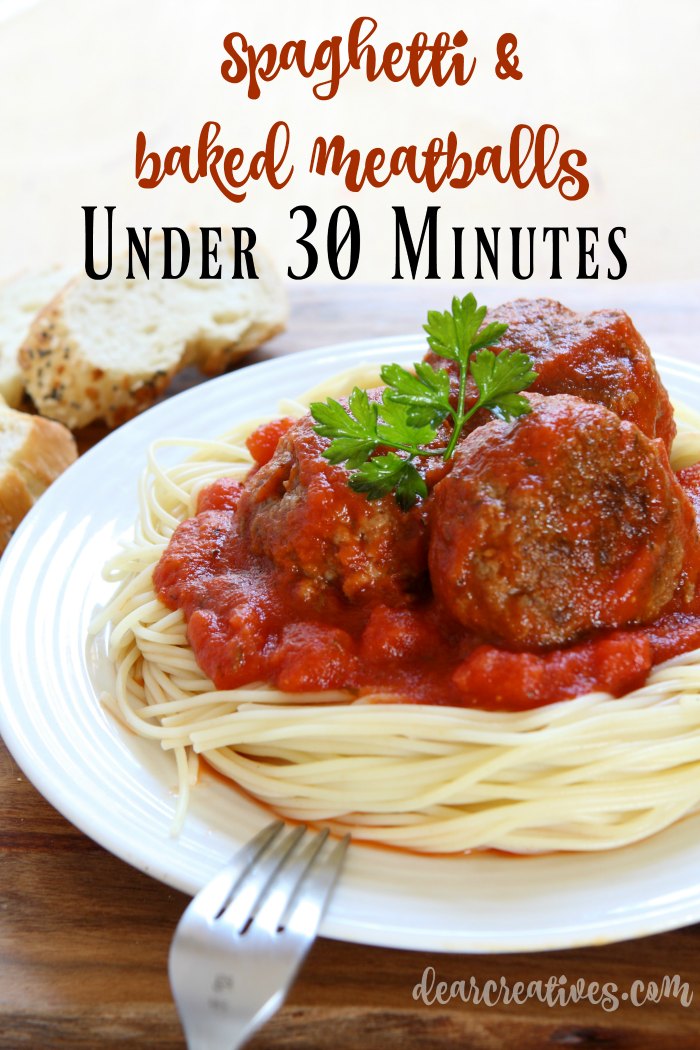 Spaghetti With Baked Meatballs Under 30 Minutes! + Kitchen Tips