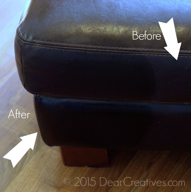 Spring Cleaning Tips Cleaned and Restored before - after leather Ottoman