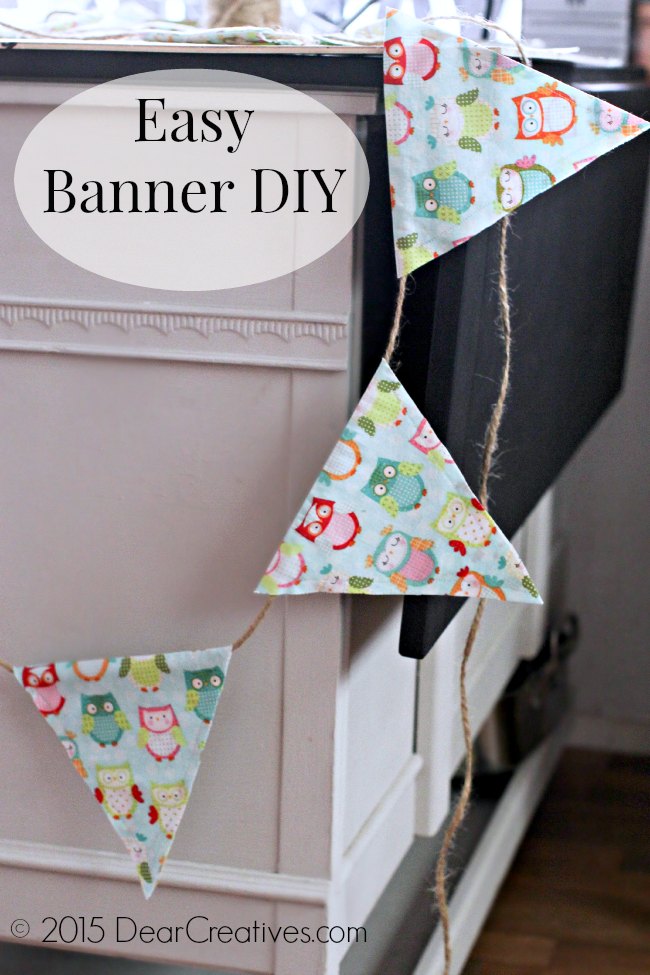 Easy Sewing Project |Banner hanging from a table