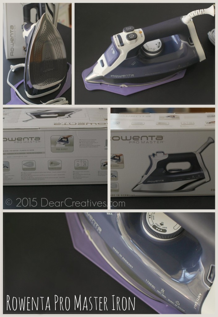 Rowenta Pro Master Iron with multiple images of it boxed and unboxed