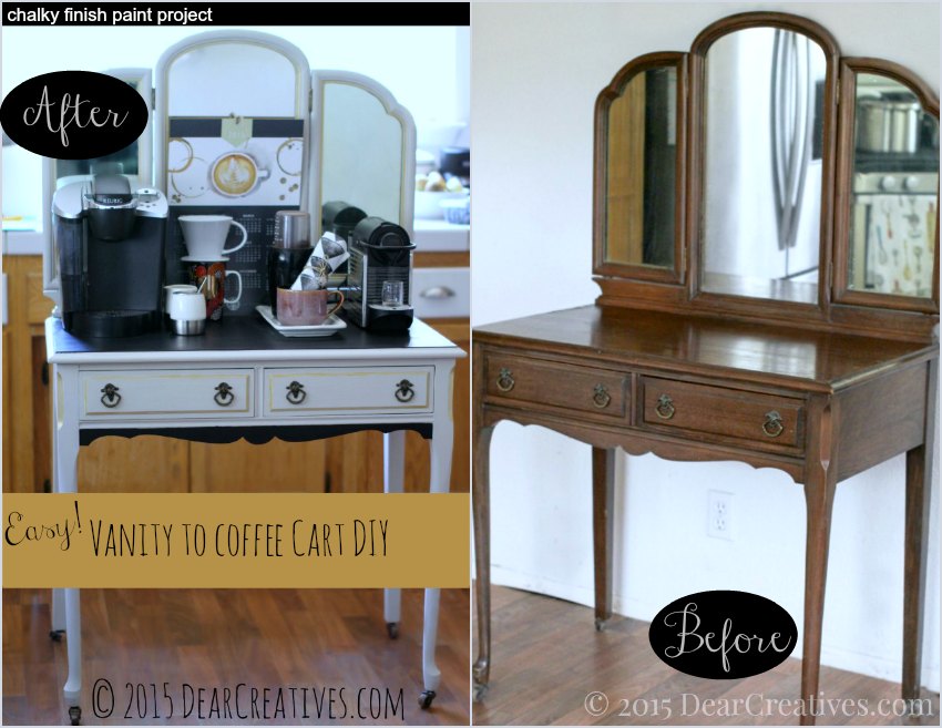 Home Decor Ideas | Before and After Vanity to Coffee Cart