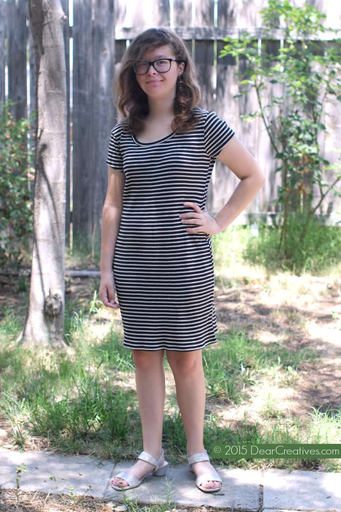 Fashions Juniors Women Striped Dress and Leather Shoes