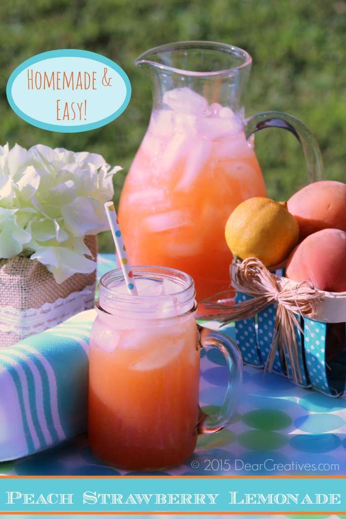 Easy Drink Recipes: Homemade Peach Strawberry Lemonade