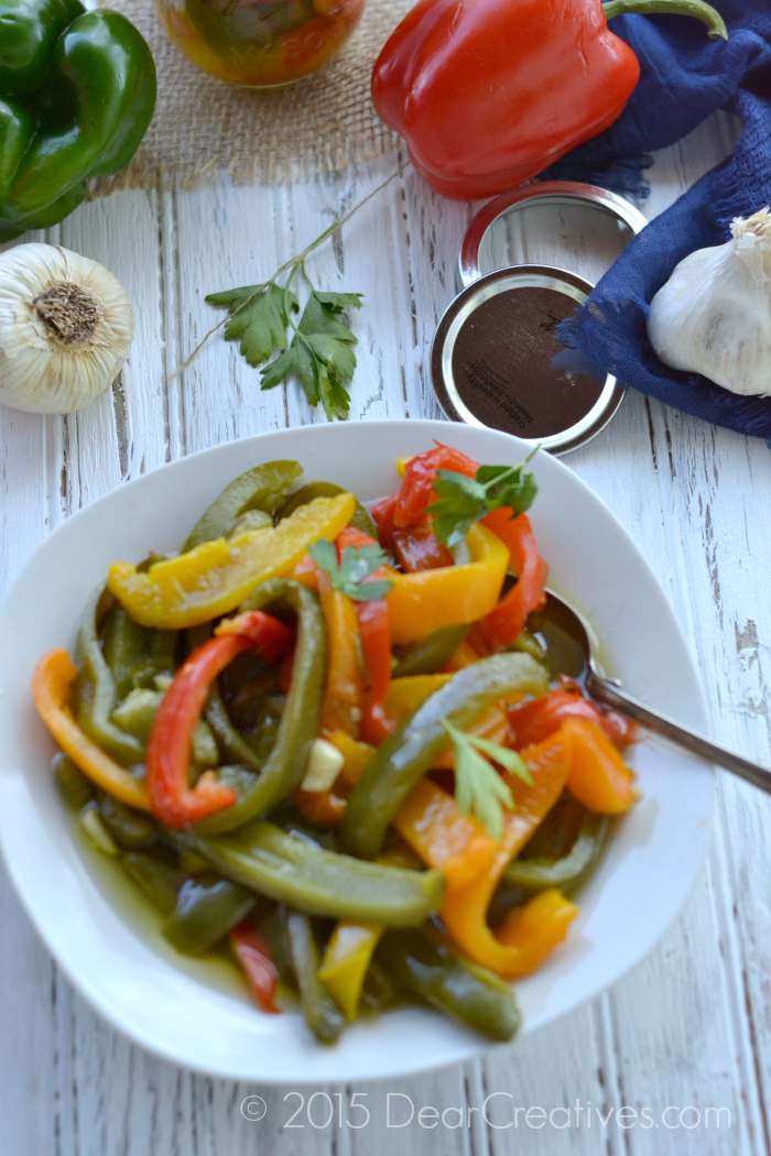 Roasted Red Bell Peppers in Olive Oil this recipe can be made and kept up to 3 weeks in the refrigerator or canned to preserve it longer. We share the recipe, and resources for multiple ways of canning them.