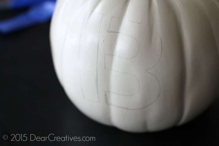 Craft Project Penciled pumpkin upclose