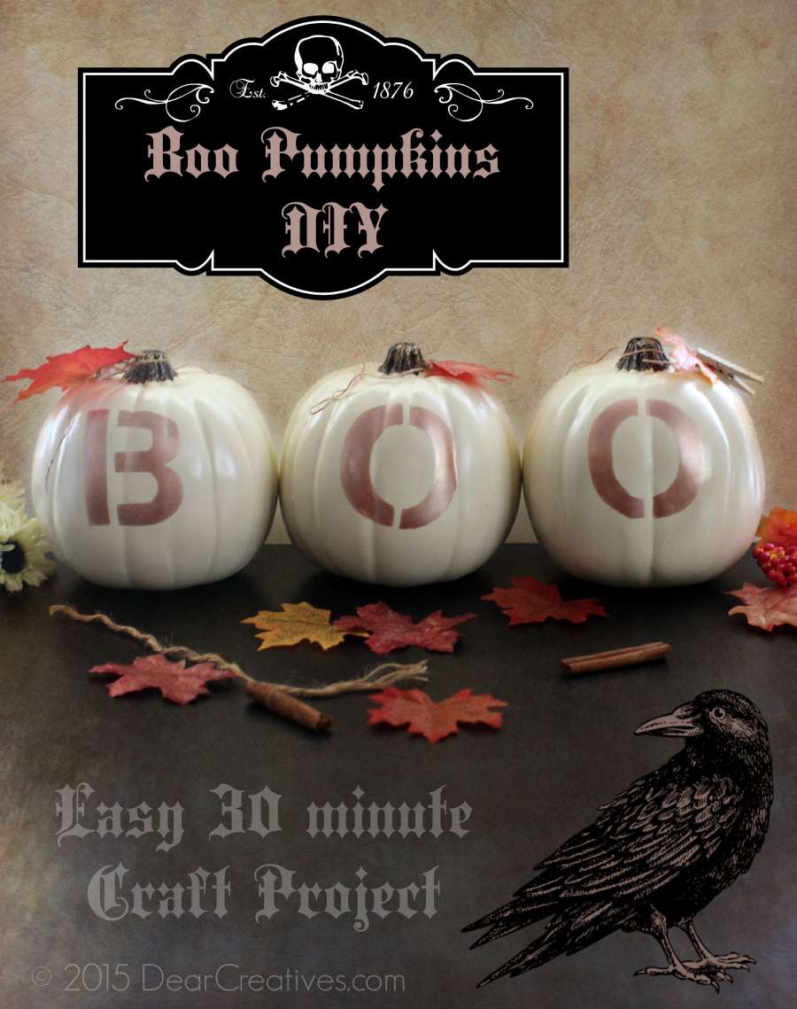 DIY Craft Projects | Stenciled BOO Pumpkins