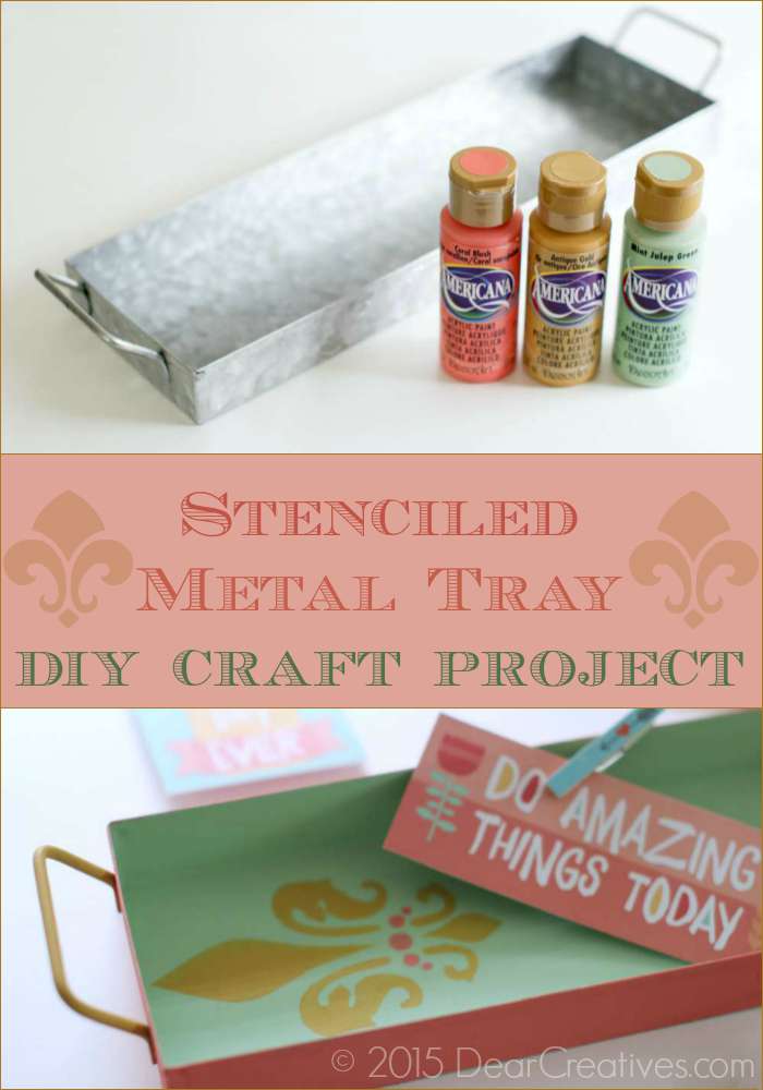 DIY Craft Projects | Stenciled Metal Tray