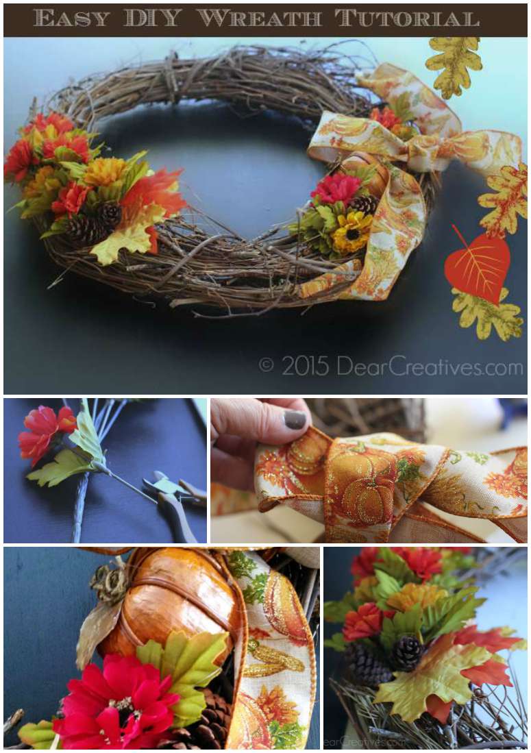 DIY Craft Projects: Easy How to Decorate A Grapevine Wreath Tutorial