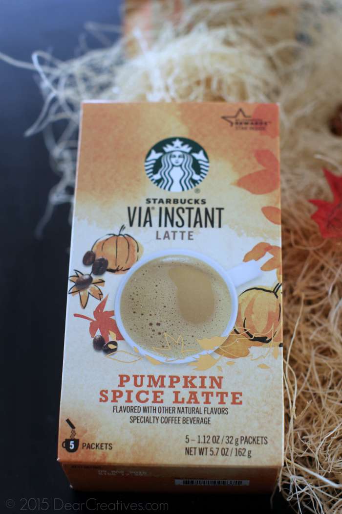 Starbucks Via Instant Latte Pumpkin Spice Latte package and coffee time