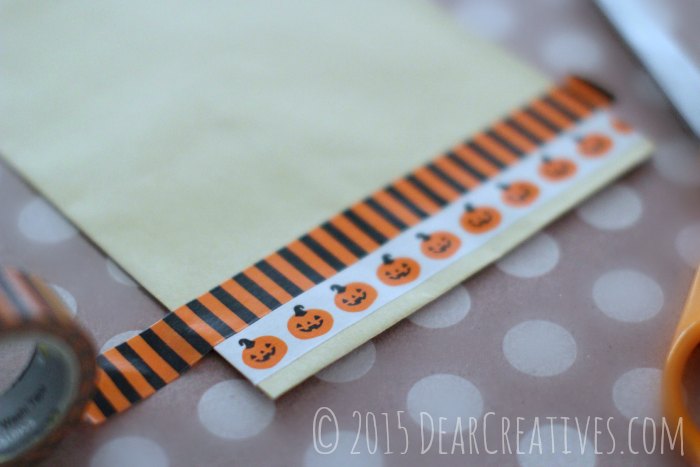 DIY Craft Projects Adding Washi Tape to kraft envelope