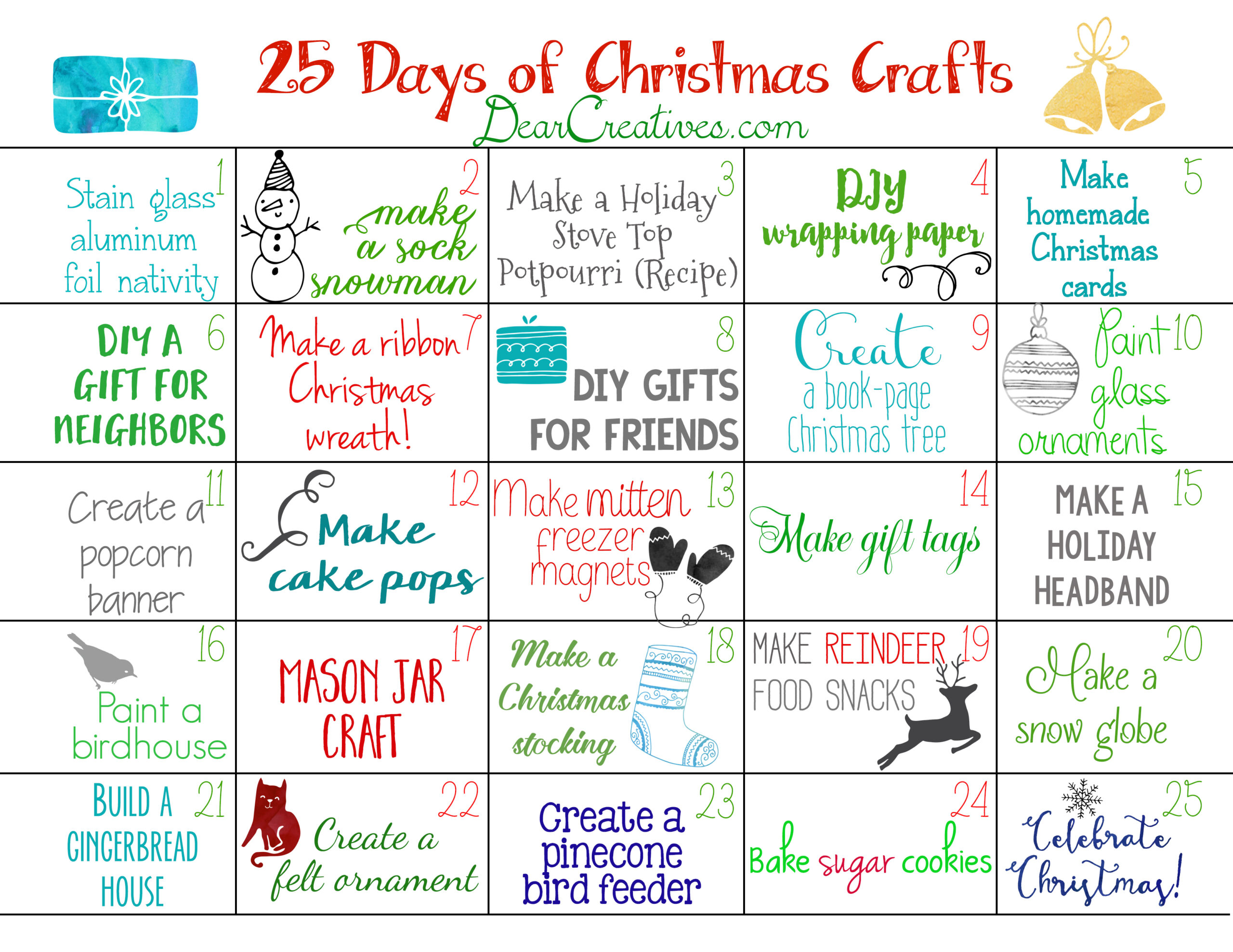 Christmas Crafts Calendar 25+ Christmas Crafts Make