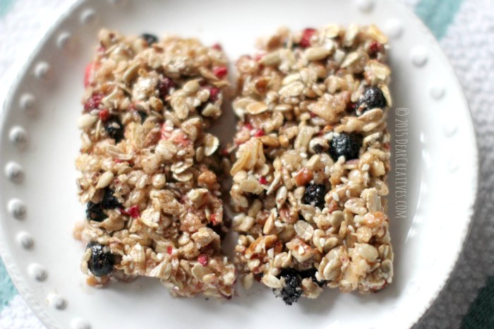 Homemade Granola Bars on a plate close up