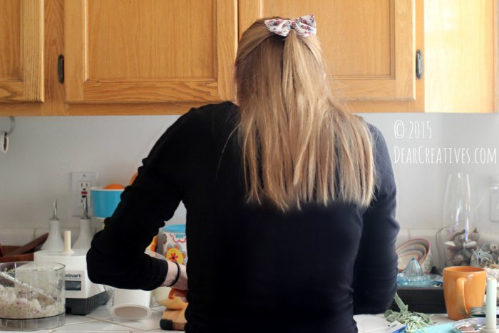 Side Dish-Prepping food in the kitchen