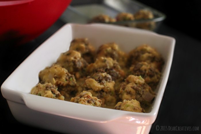 Side Dish-Sausage Balls with sage and onions