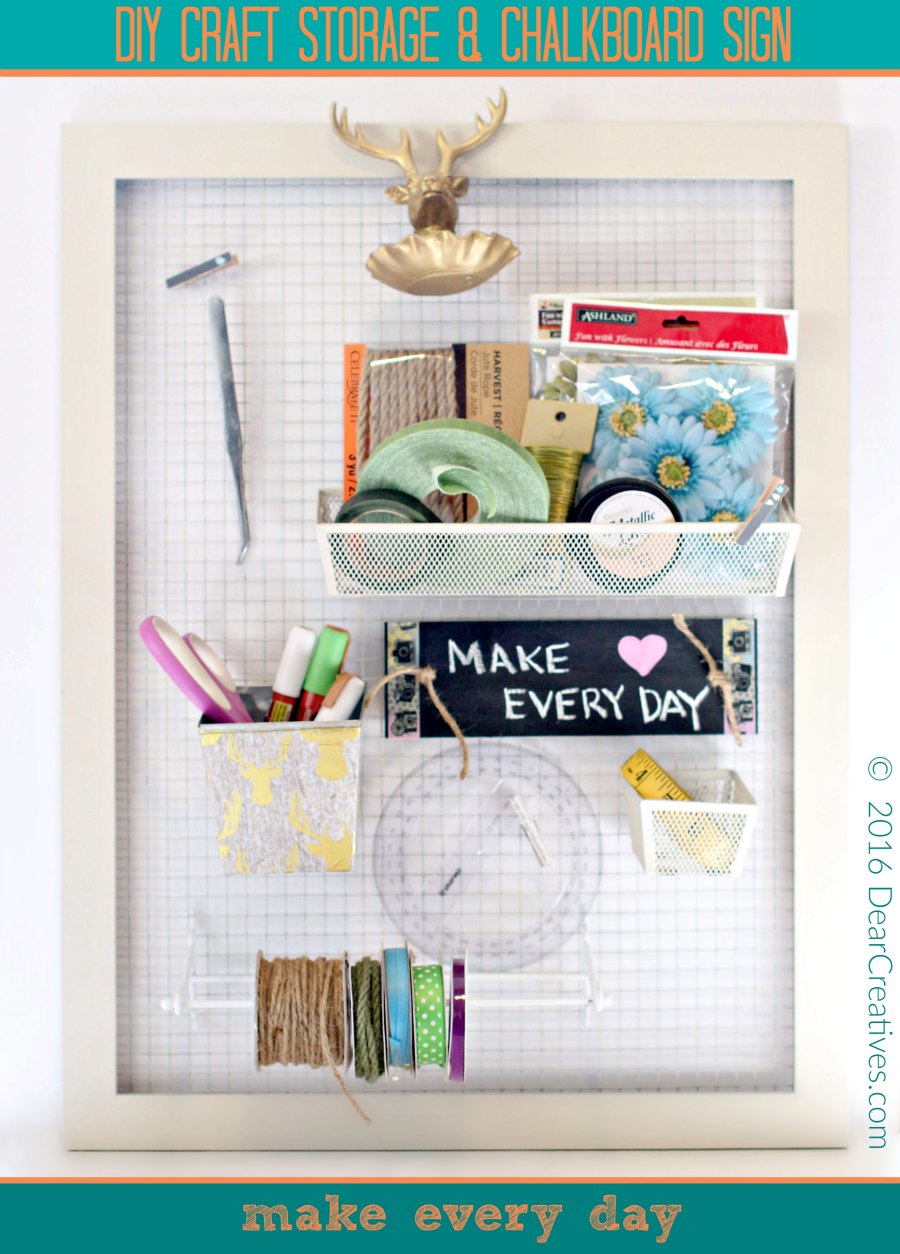 Craft Storage With Chalkboard Sign |Craft Storage DIY |