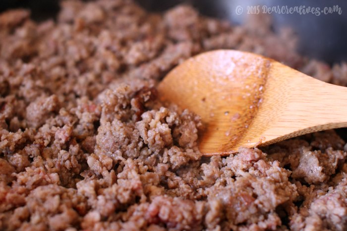 Lasagna Steps Cooking Ground Sausage 