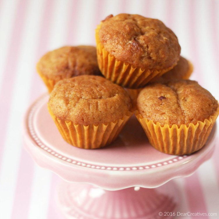 Apple Muffins | Apple Muffins On a Cake Plate