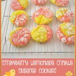 Strawberry Lemonade Crinkle Sugared Cookies | An easy cake mix cookie recipe with strawberry and lemon flavors. Print the recipe for this strawberry lemonade cake mix cookie at DearCreatives.com