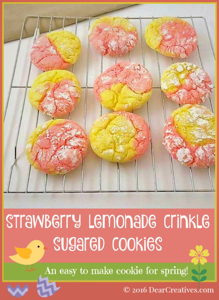 Strawberry Lemonade Crinkle Cookies (Cakebox Cookie Recipe)