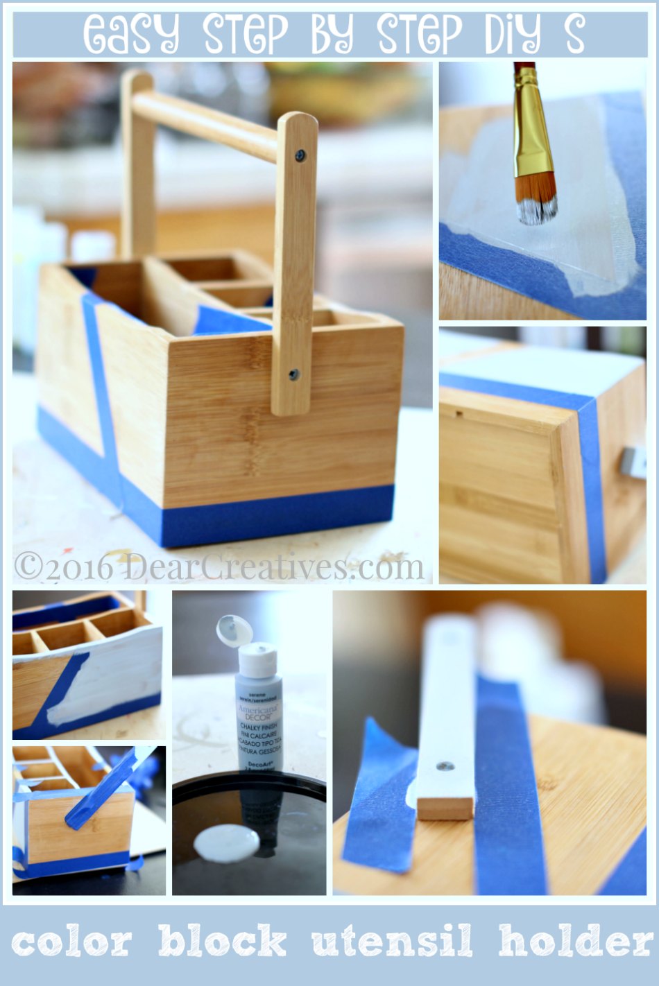 How to Make a Wood Striped Utensil Holder - A Beautiful Mess