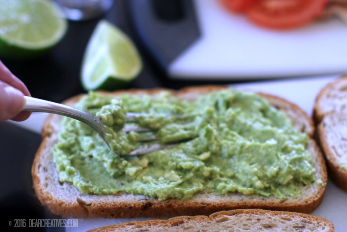 Sandwich Recipe adding avocado to bread