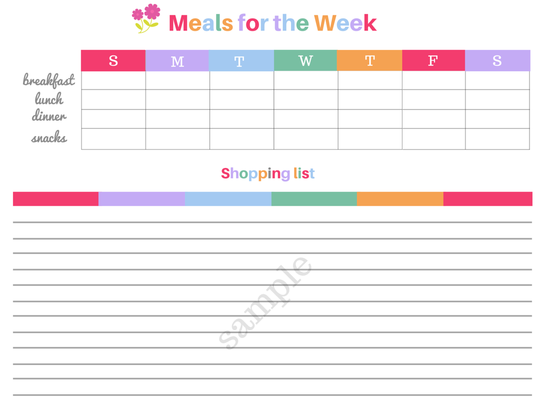Free Printables | Meal Plan Printable for meal planning