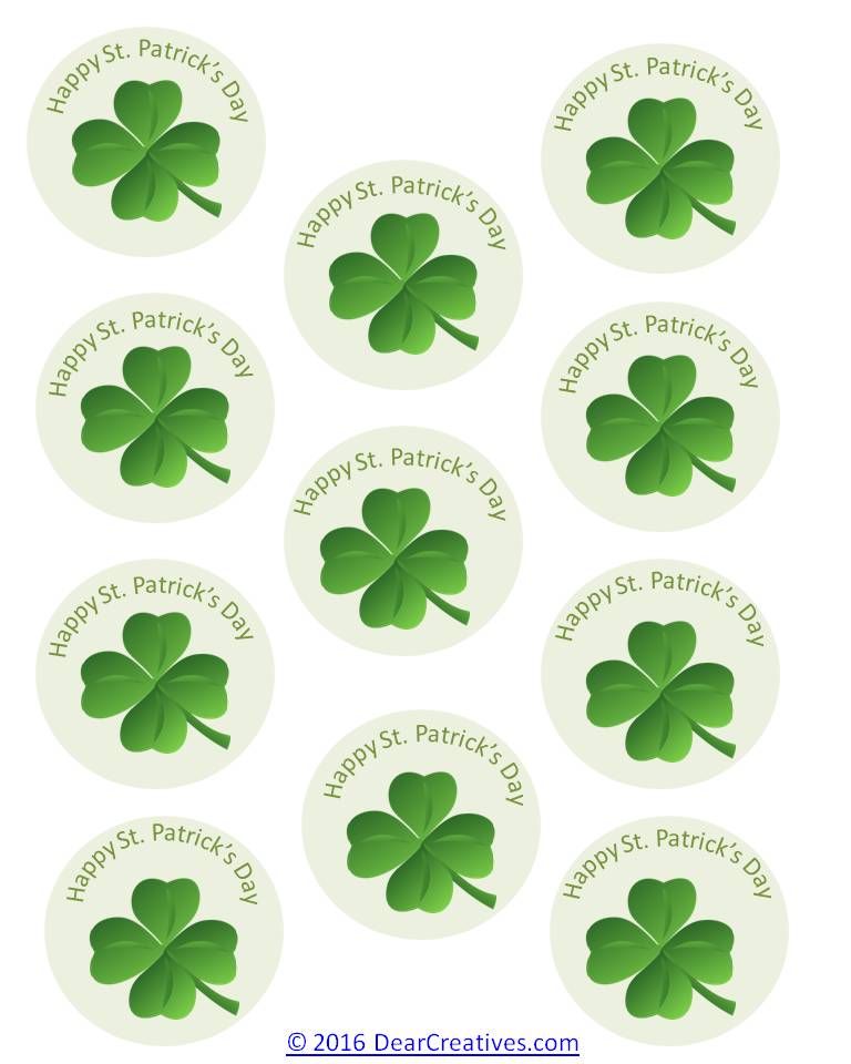 Shamrock St. Patricks Day Cupcake Topper Free Printables