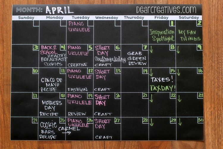 DIY project | erasable calendar