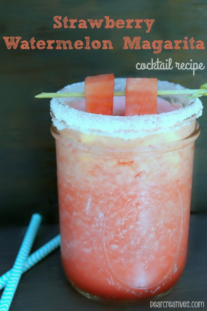 Drink Recipe | Strawberry Margarita that can be made without alcohol. DearCreatives.com