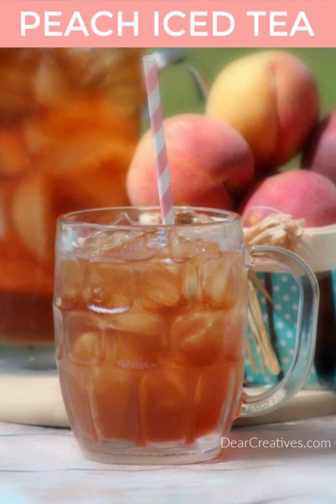 Are you ready to enjoy a glass of peach iced tea? Grab this easy to make peach iced tea recipe! Use it to drink now or for parties or special occasions. DearCreatives.com